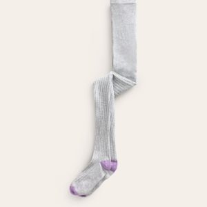 Ribbed Tights-Grey Marl