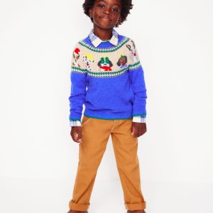 Fair Isle Sweater-Greek Blue Festive Dogs