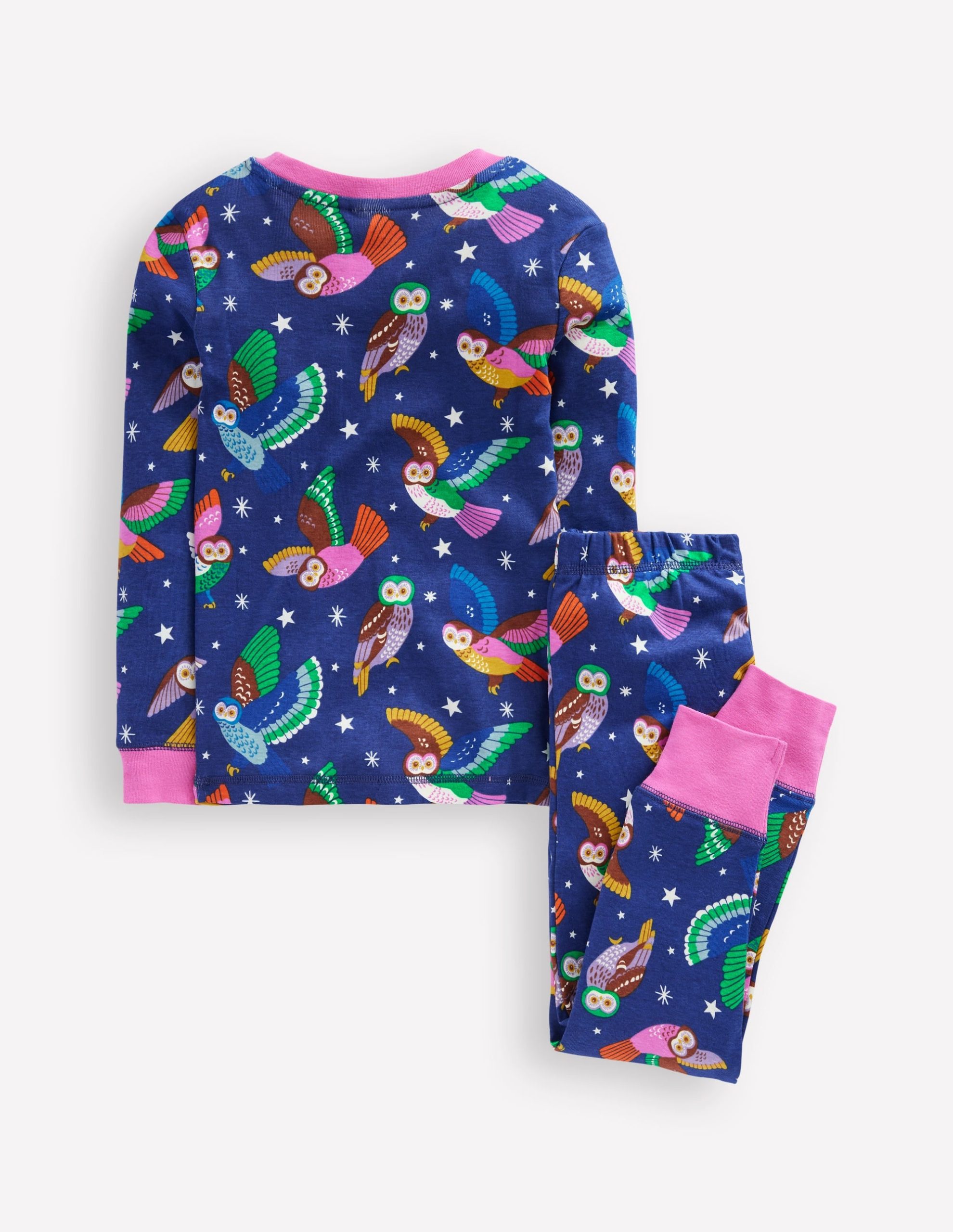 Snug Glow-In-The-Dark Pajamas-Starboard Blue Owls - Image 2