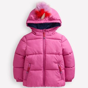 Fun Padded Coat-Pink Unicorn