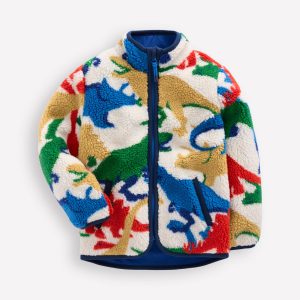 Cosy Borg Jacket-Multi Dinos