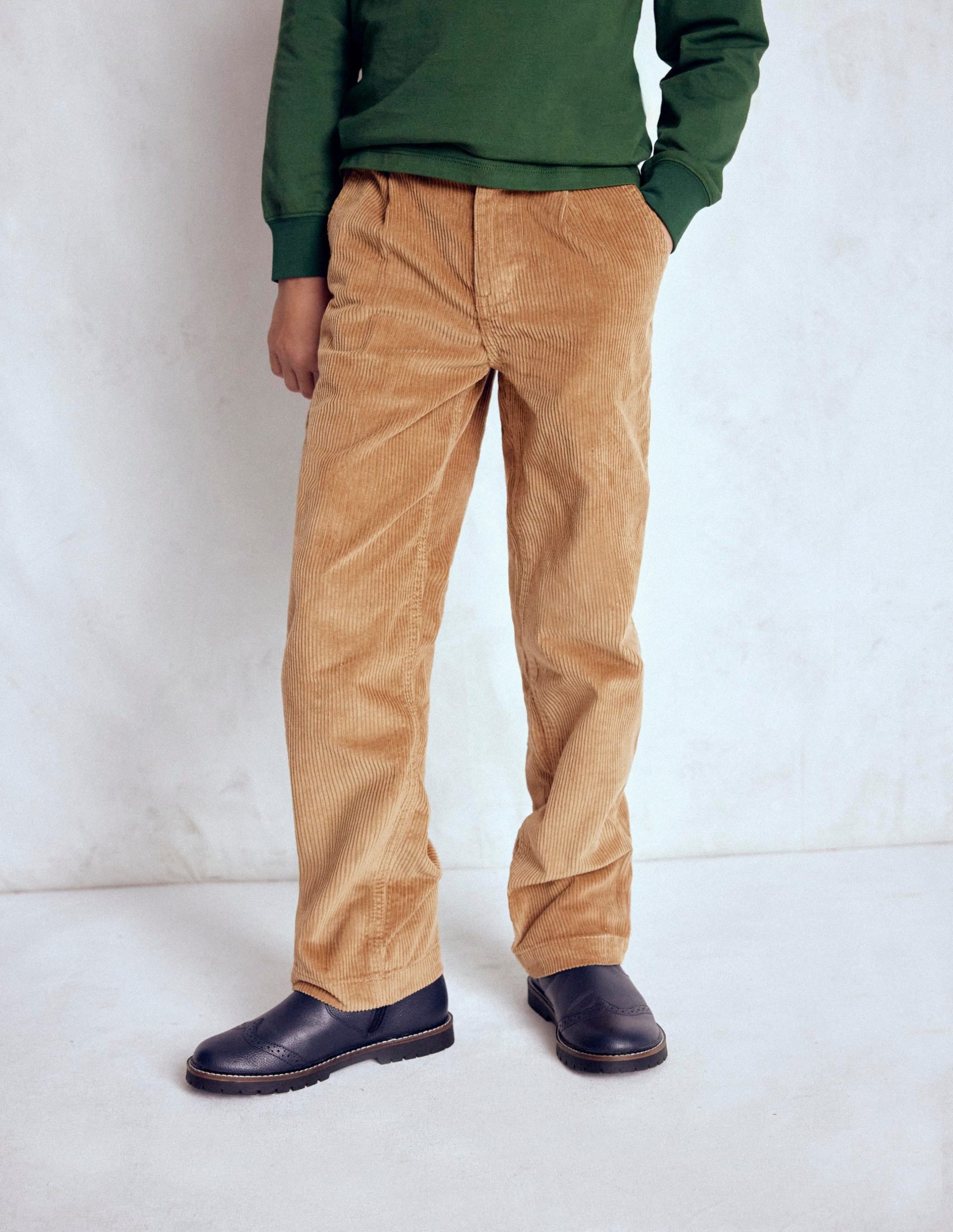 Everyday Relaxed Pants-Camel Cord