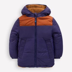 Reversible Cosy Borg Jacket-Brown Borg