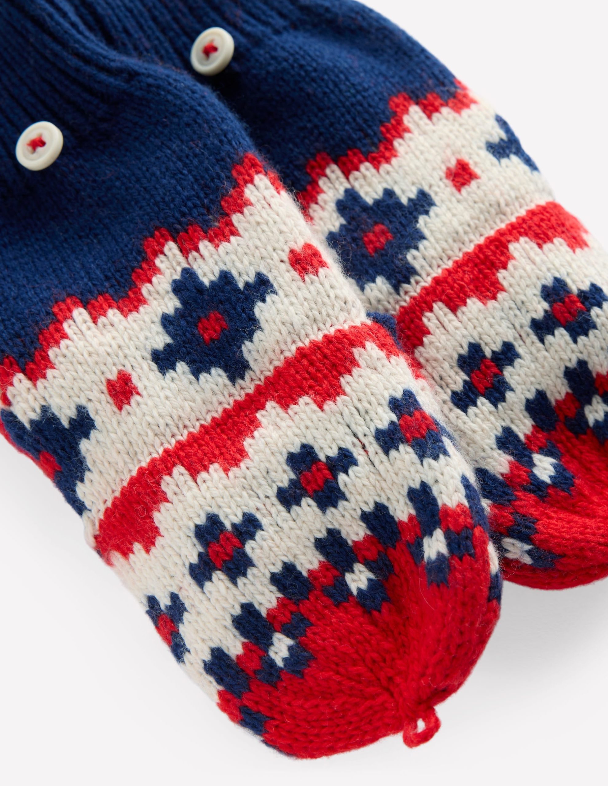 Fair Isle Mittens-College Navy Fair Isle - Image 2