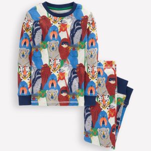 Snug Long John Pajamas-Multi Arctic Audience