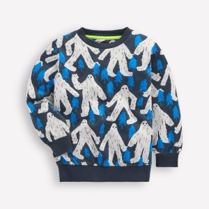 Everyday Printed Sweatshirt-Directoire Blue Yetti