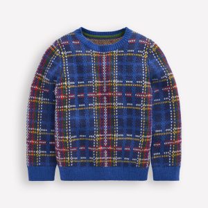 Heritage Check Sweater-Medieval Blue Check