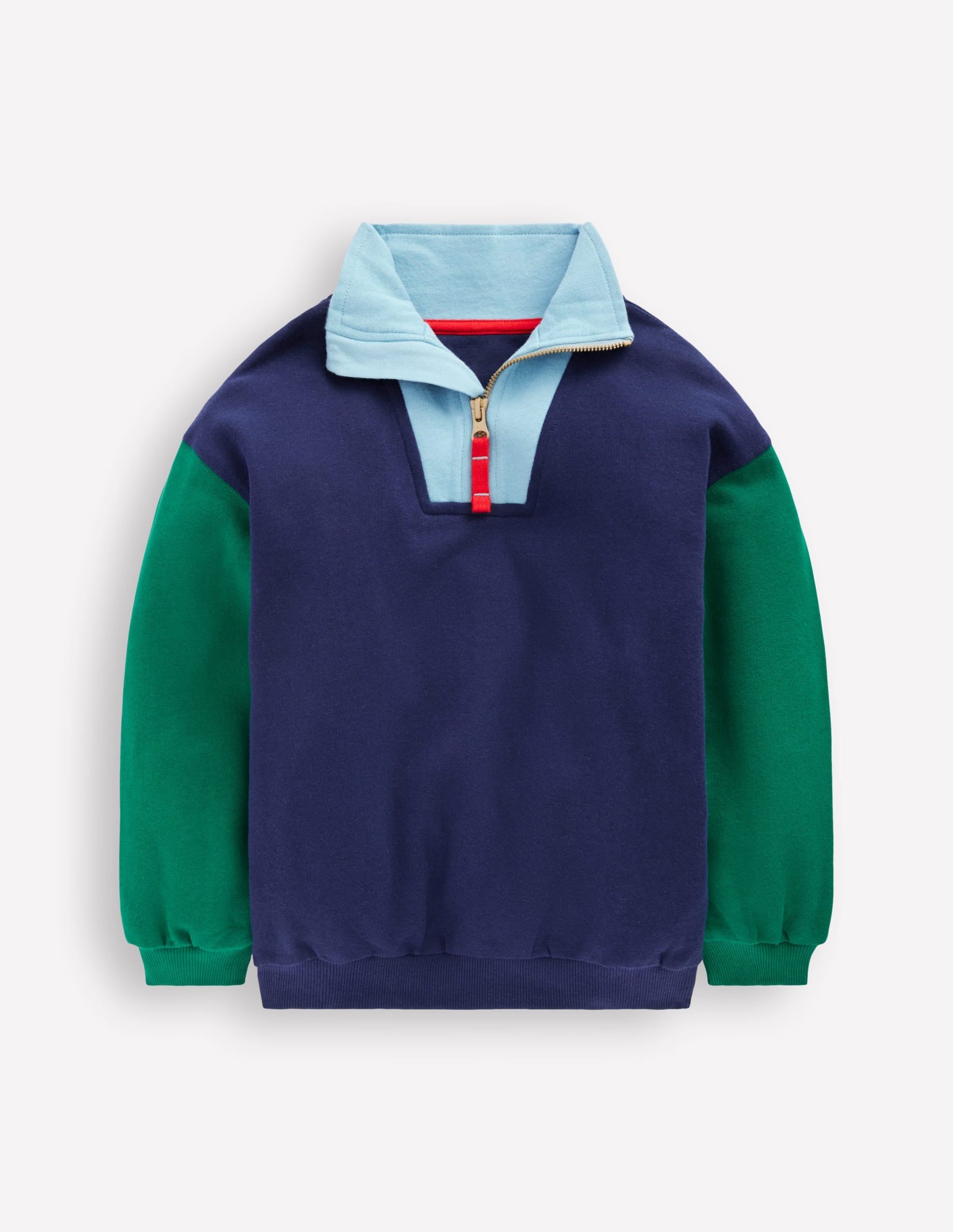 Half-Zip Sweatshirt-Medieval blue Colourblock - Image 5