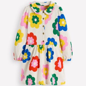 Cosy Jersey Shirt Dress-Multi Large Flower