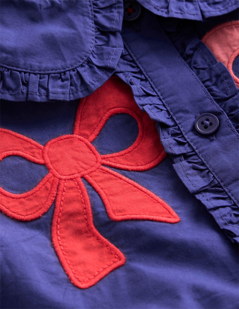 Appliqu?? Bow Shirt Dress-Starboard Blue Bows - Image 3
