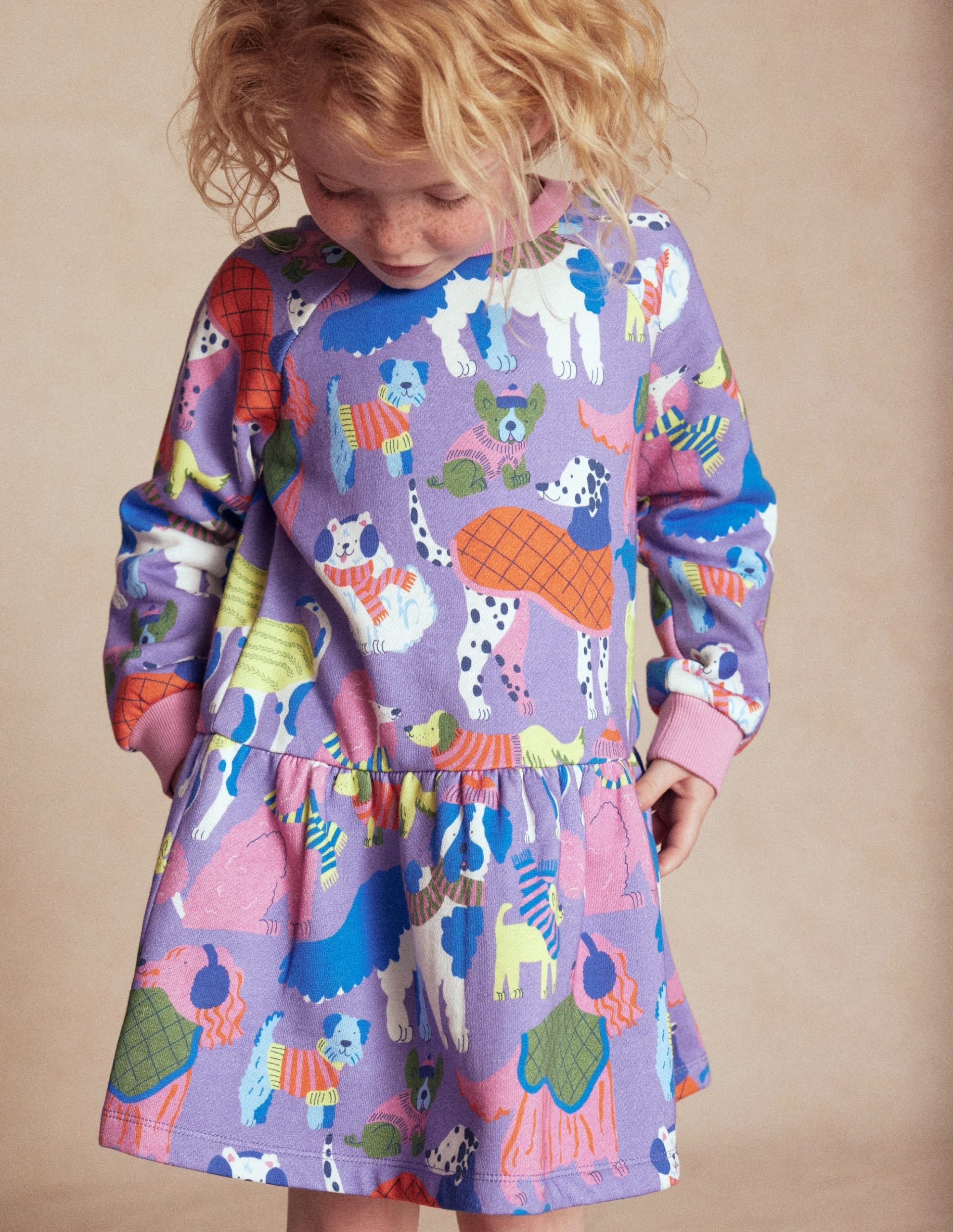 Cosy Sweatshirt Dress-Eggshell Blue Cosy Dogs - Image 4