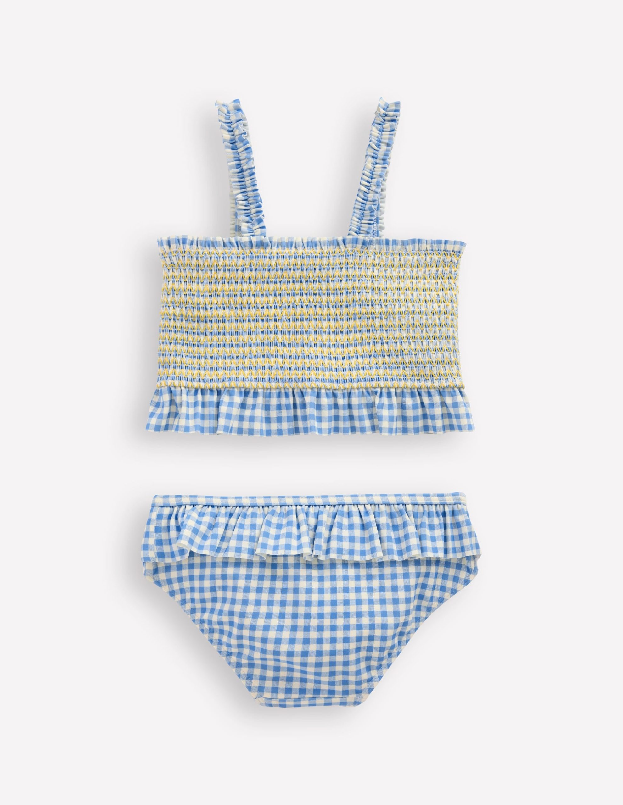 Pretty Peplum Bikini-Smocked Gingham Daisy - Image 2