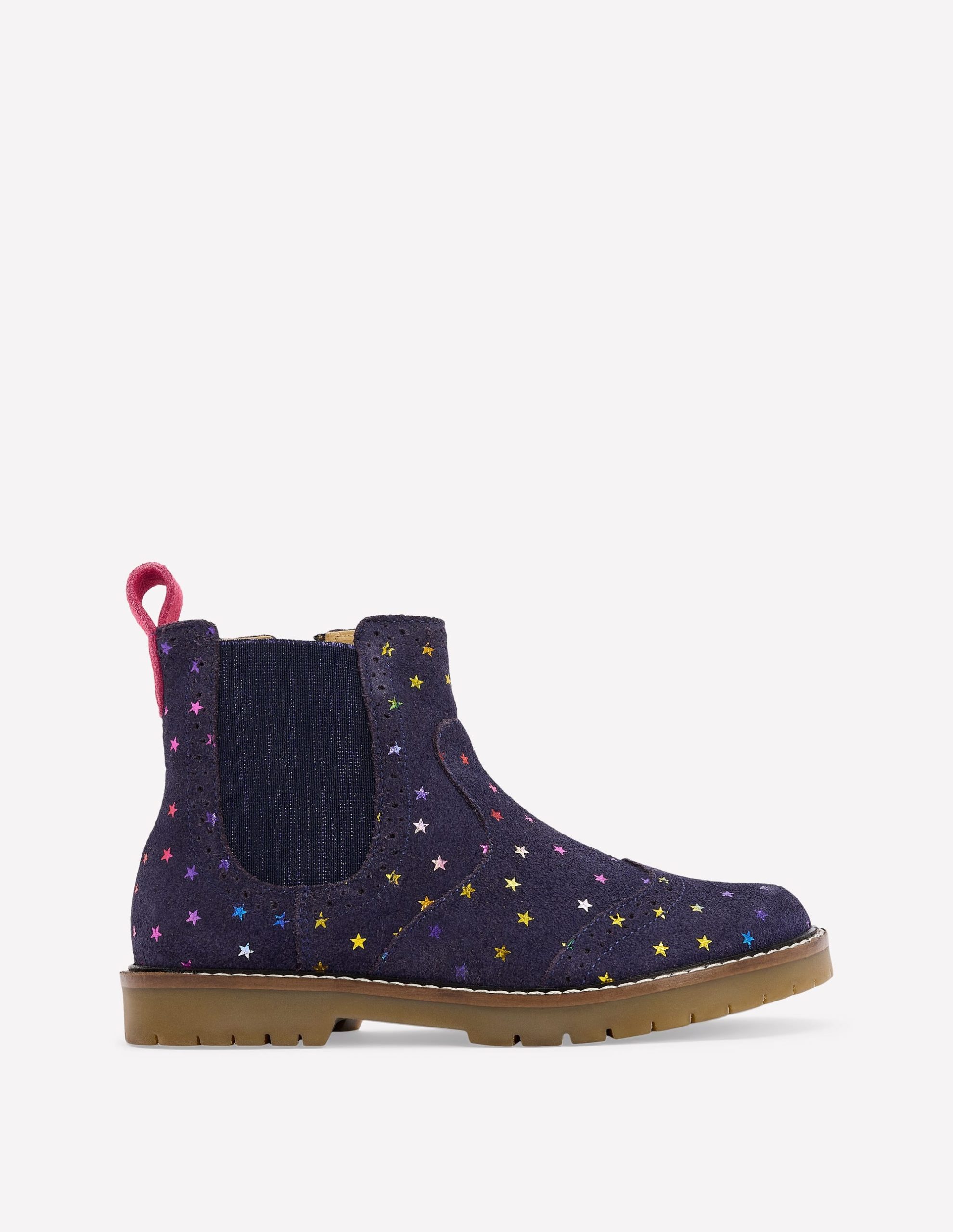 Leather Chelsea Boots-College Navy Metallic stars