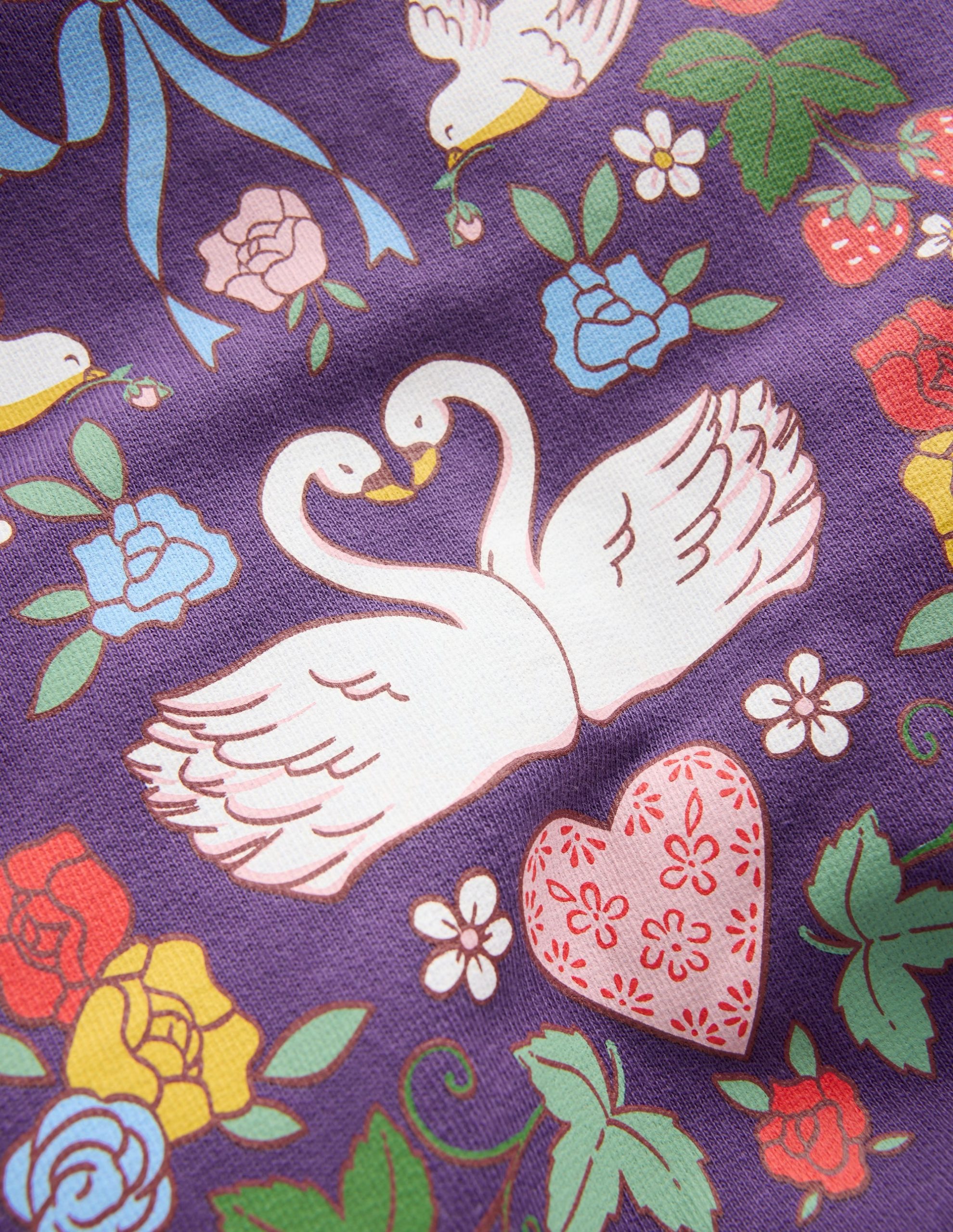 Printed Sweatshirt-Mystic Purple Lovebirds - Image 3