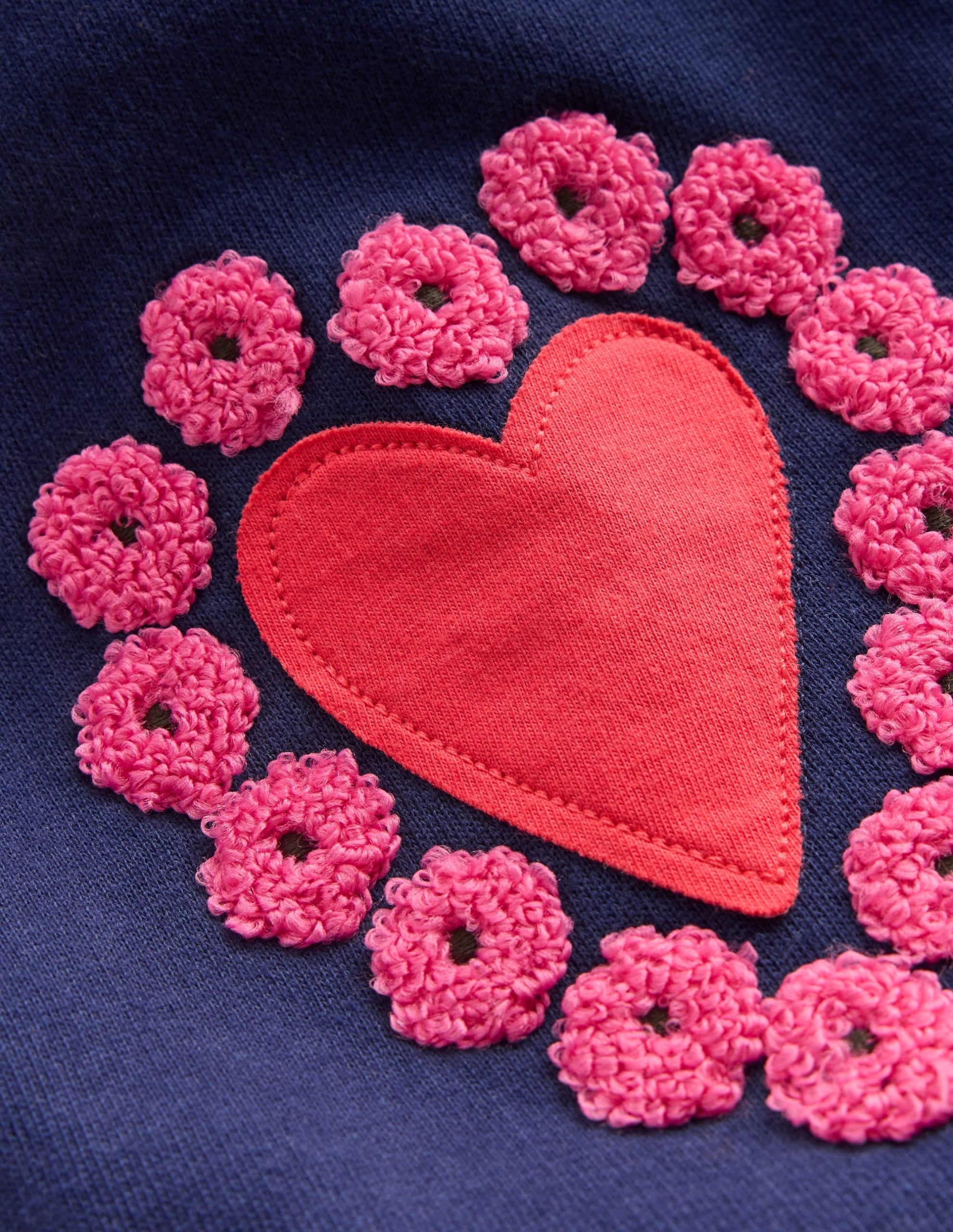 Bobbie Appliqu?? Sweatpants-College Navy Hearts - Image 3
