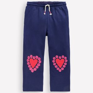 Bobbie Appliqu?? Sweatpants-College Navy Hearts
