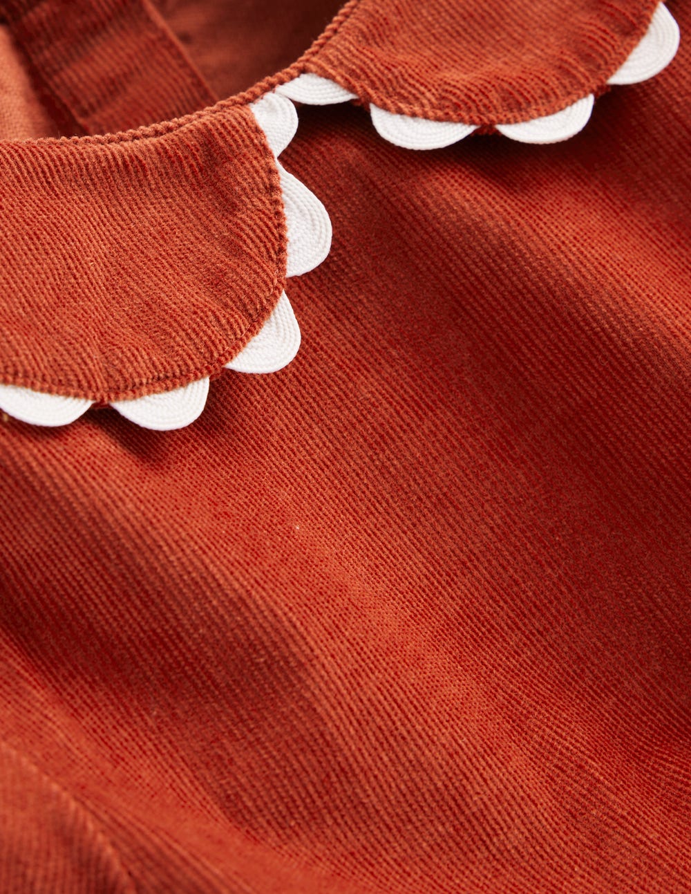 Cord Ric Rac Trim Dress-Roasted Chestnut Brown - Image 3