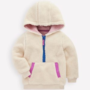 Cosy Fleece Half-Zip Hoodie-Oatmeal