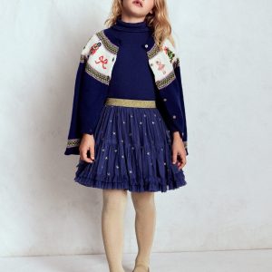 Interest Tulle Skirt-Navy Stars