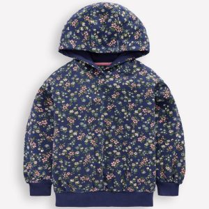 Printed Hoody-Starboard Blue Meadow Floral