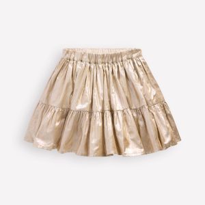 Metallic Tiered Skirt-Gold Metallic
