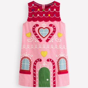 Logo Pinafore Dress-Formica Pink Gingerbread House