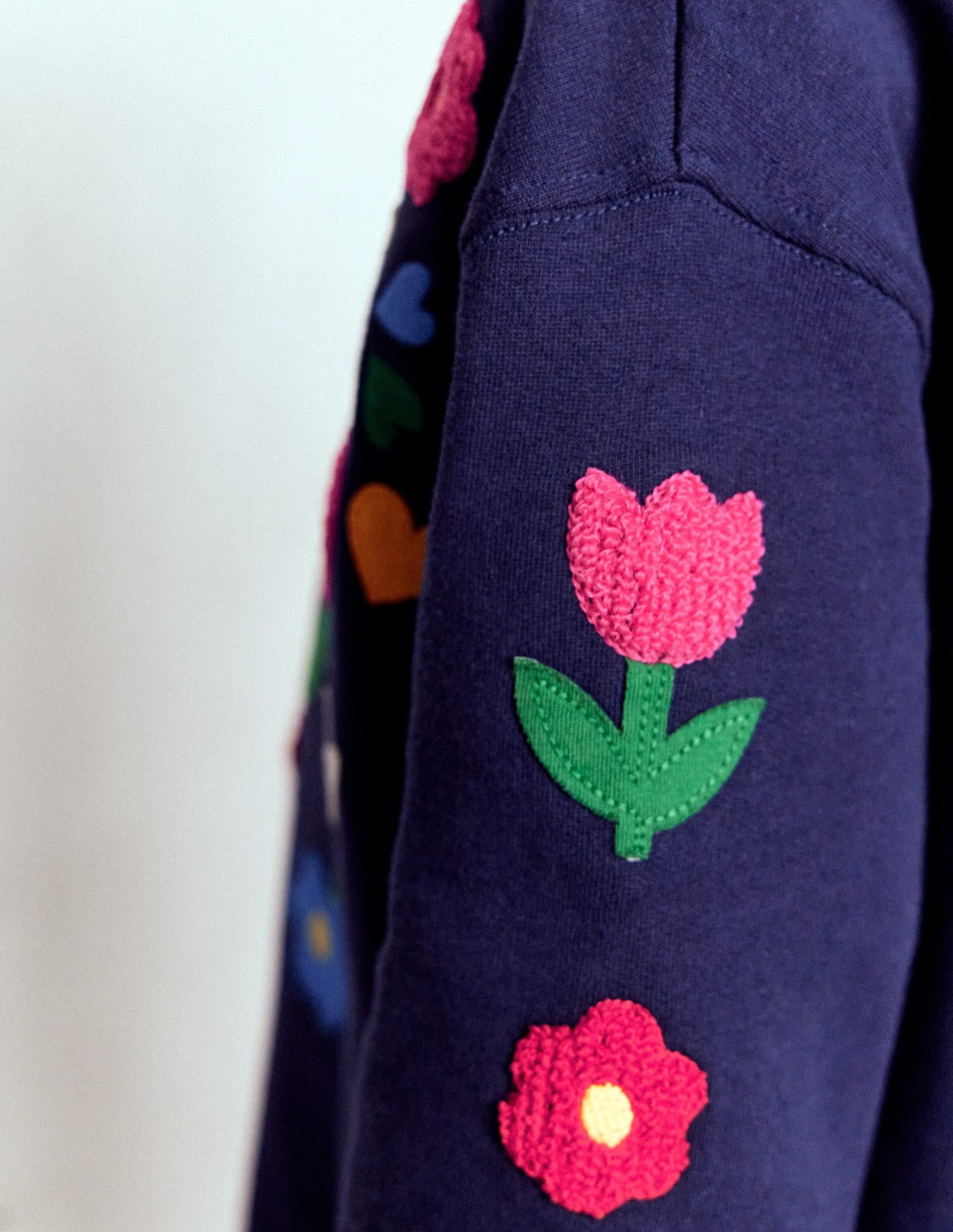 Relaxed Sweatshirt Dress-College Navy Birds - Image 2