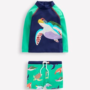 Fun Rash Vest Set-Aquamarine Blue Turtles