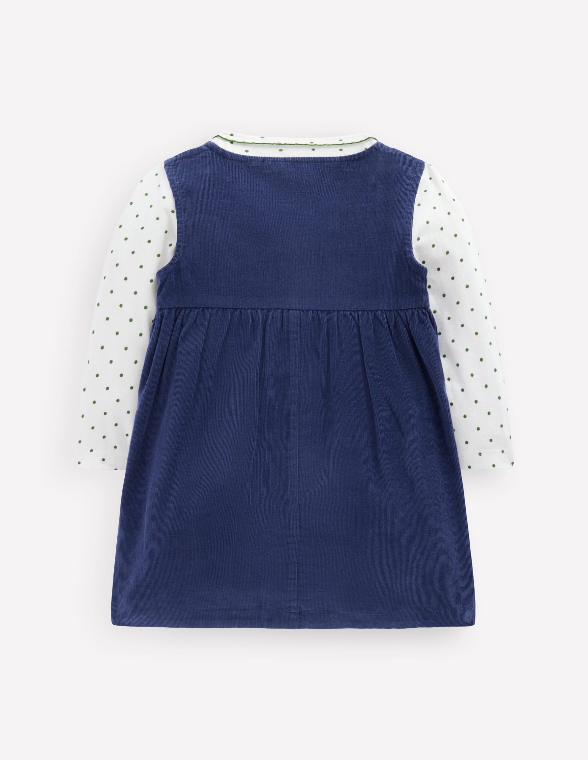 Woven Pinny Dress Set-College Navy Cherries - Image 2
