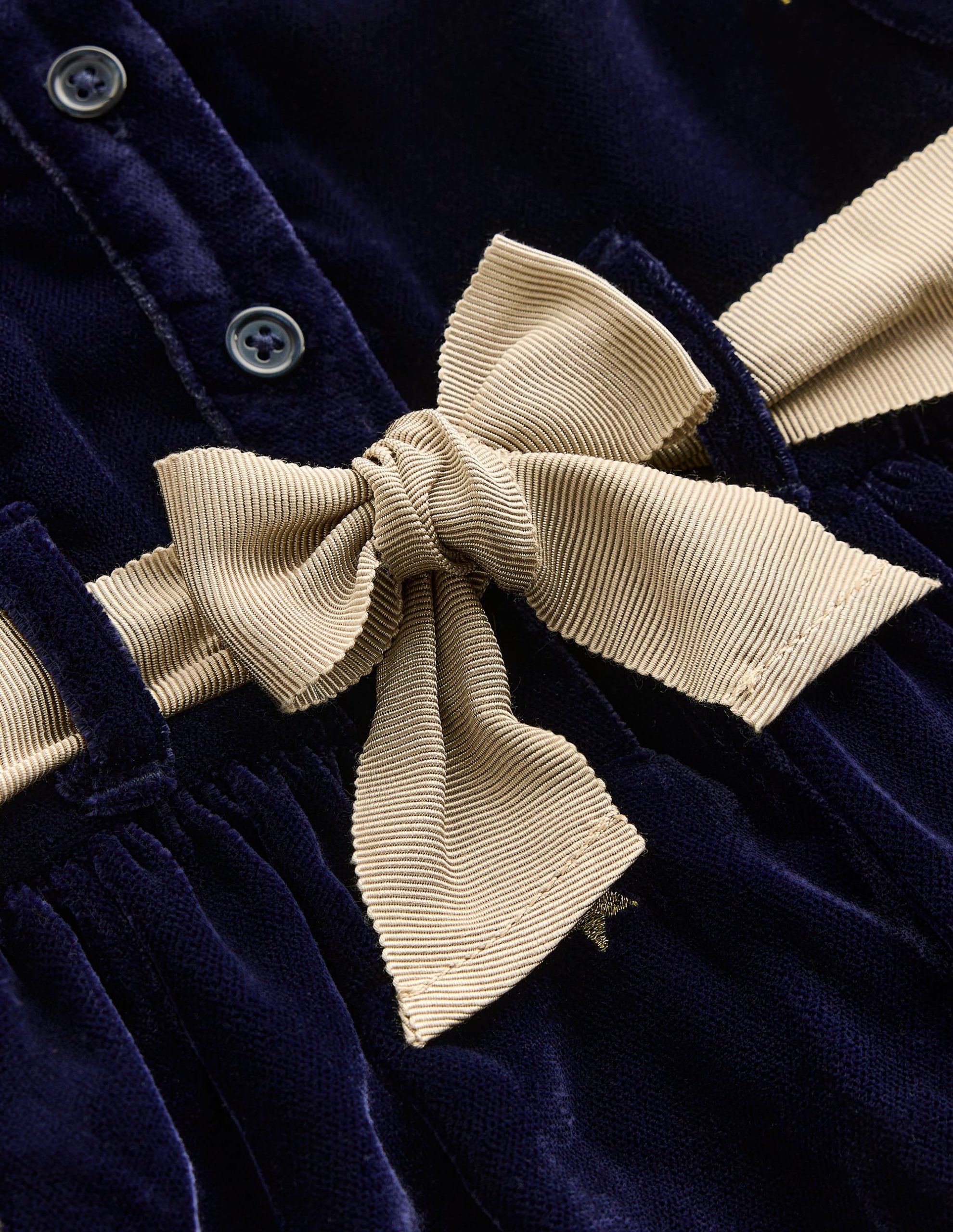 Velvet Party Dress-Navy Stars - Image 3