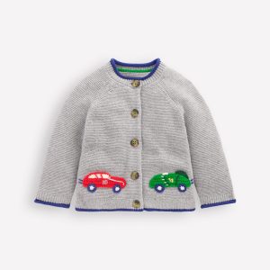 Novelty Logo Cardigan-Grey Marl Cars