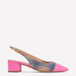 Ailsa Block Heel Slingbacks-Multi Check