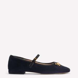 Iris Snaffle Mary Jane Flats-Dark Navy