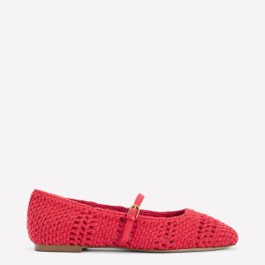 Crochet Mary Jane Flats-Post box Red