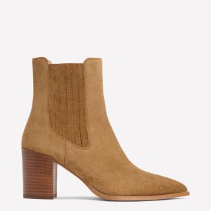 Point Casual Ankle Boots-Tobacco