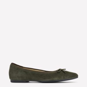 Point Flexi Sole Flats-Dark Moss