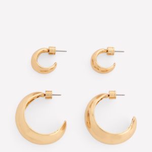 Smooth Dome 2-pack Earrings-Gold Colour