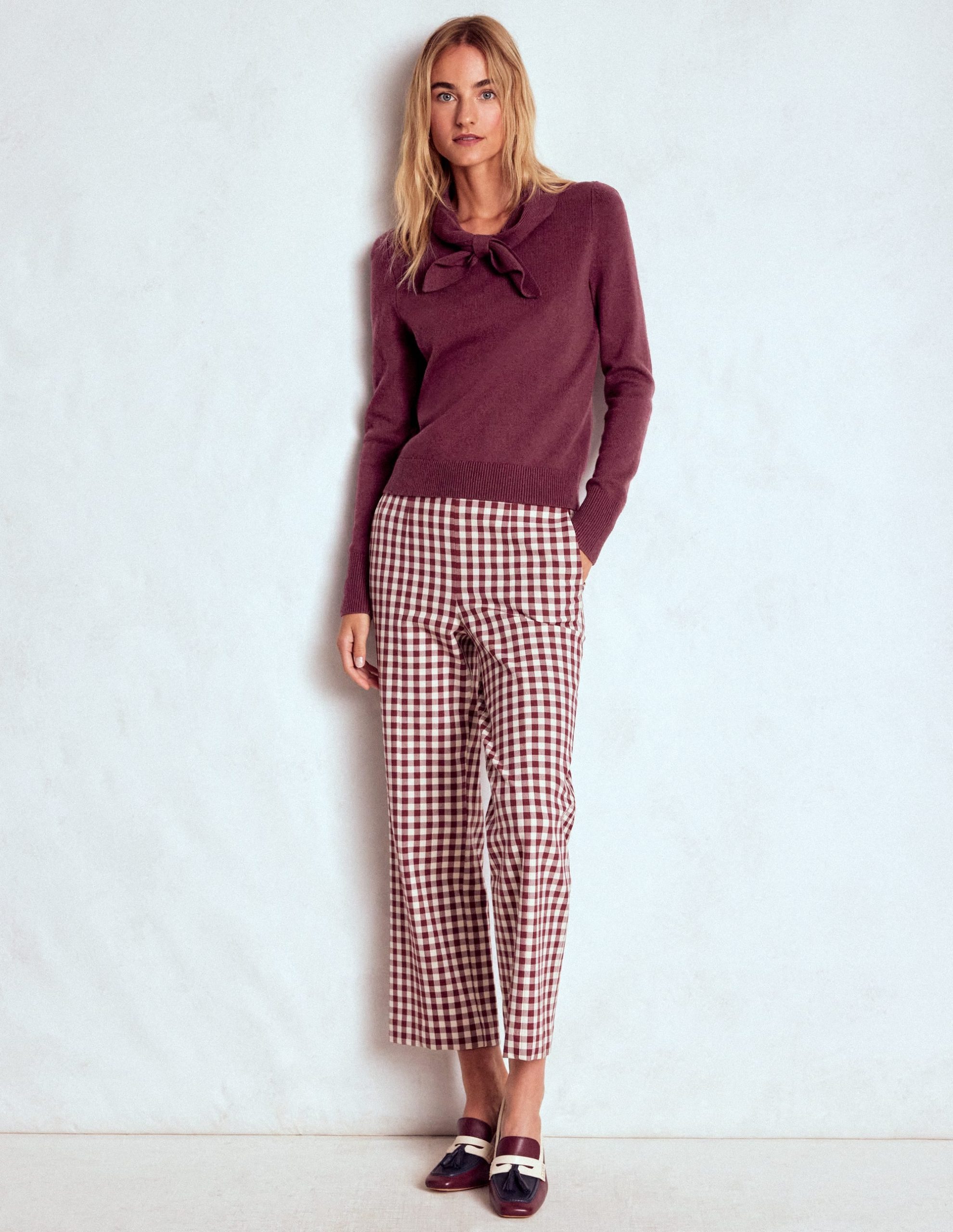 Knitted Bow Sweater-Deep Wisteria - Image 4