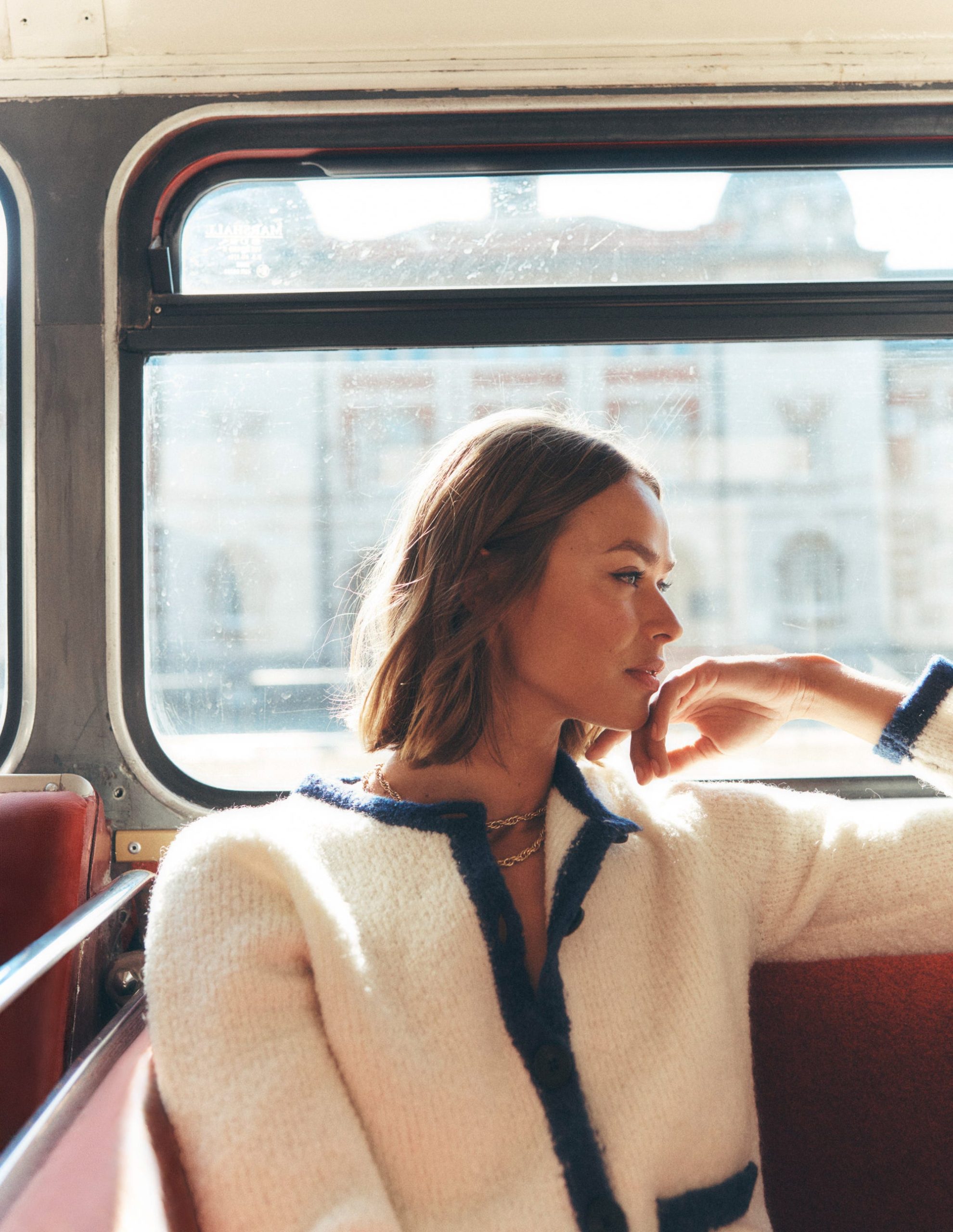 Holly Boucle Knitted Jacket-Warm Ivory. Boucle - Image 5