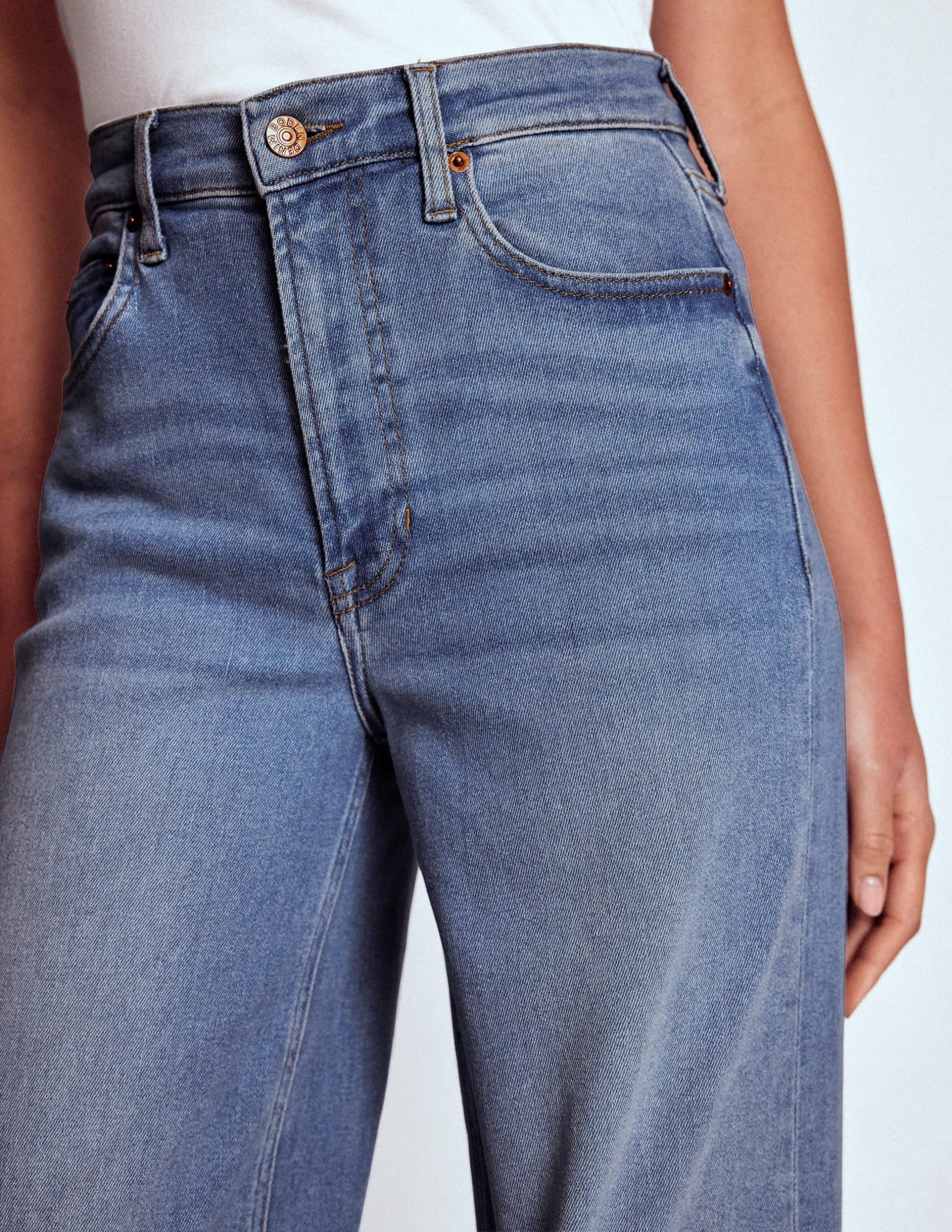 High Rise Wide Leg Jeans-Light Vintage - Image 10