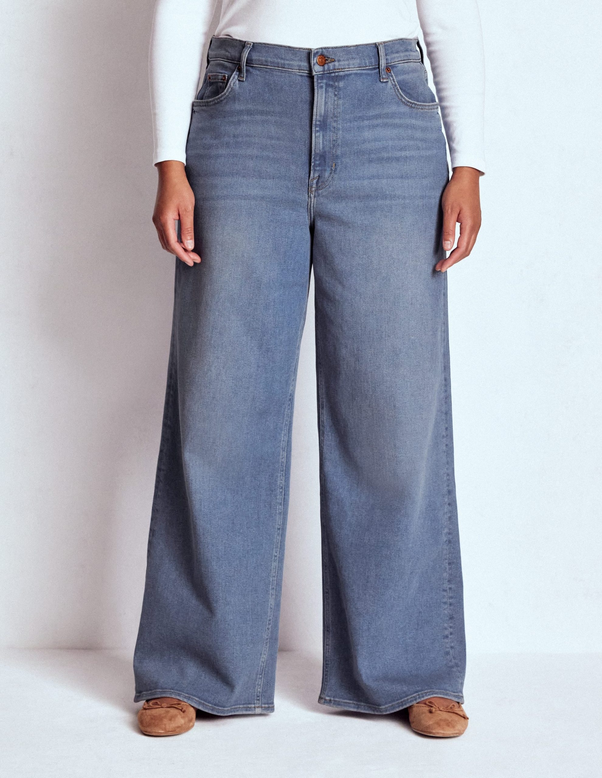 High Rise Wide Leg Jeans-Light Vintage - Image 11