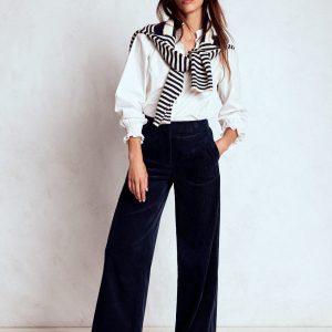 Belgravia Chunky Cord Pants-Navy