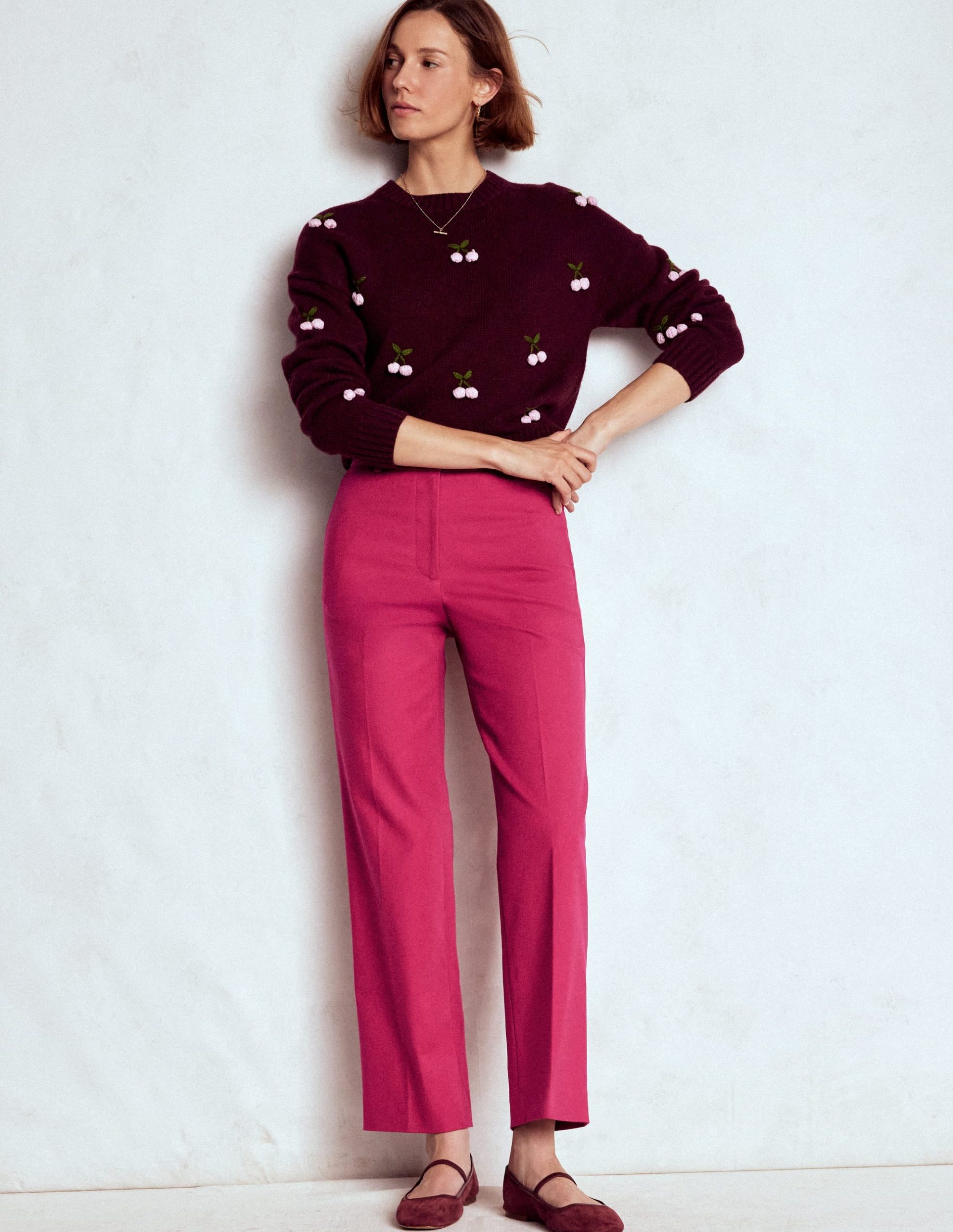 Canonbury 7/8 Pants-Bright Cherry