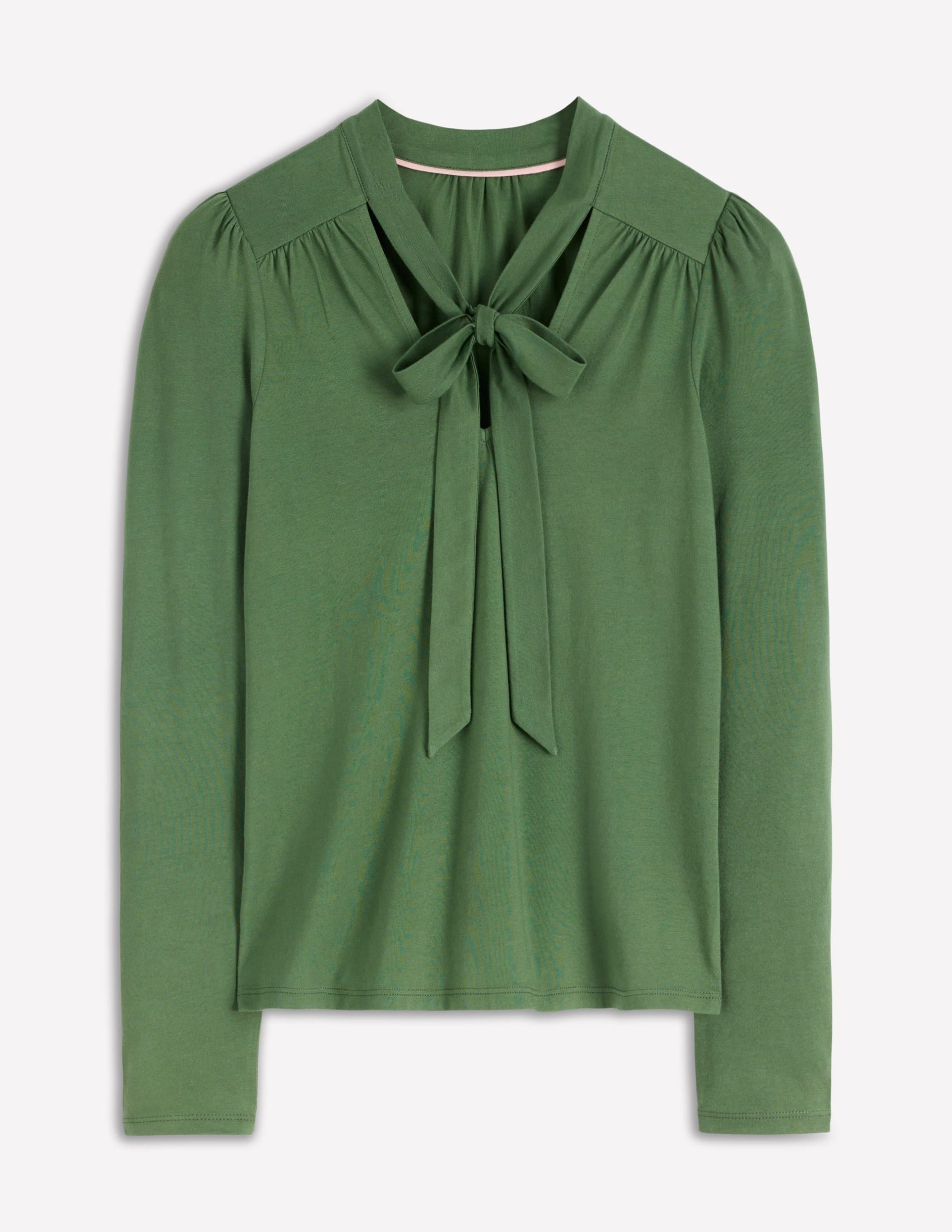 Tie Neck Supersoft Top-Hunter Green - Image 4