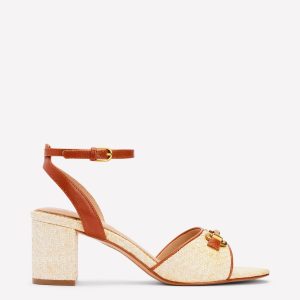 Iris Snaffle Block Heel Sandal-Natural
