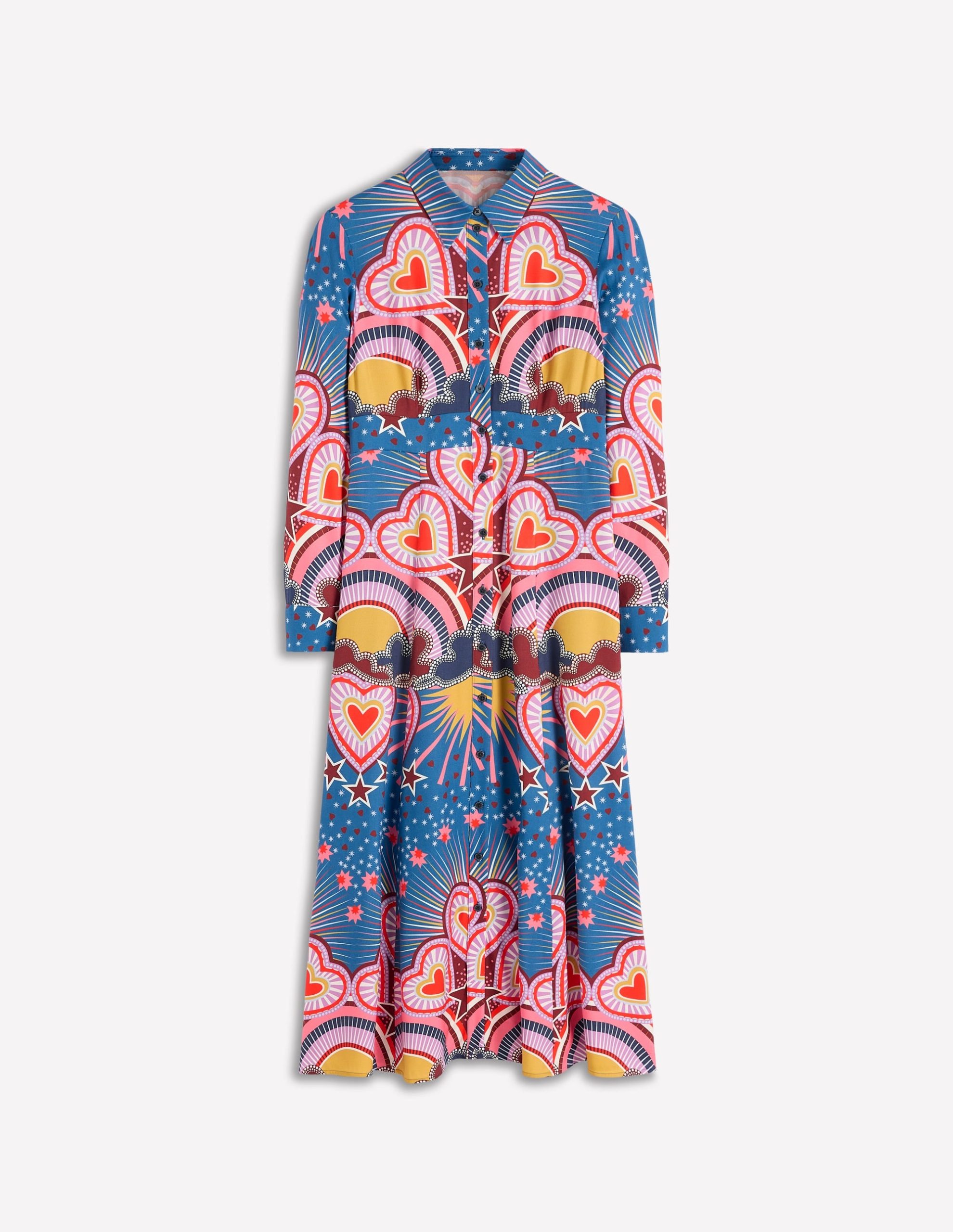 Empire Hotched Shirt Dress-Multi. Starburst Heart - Image 4