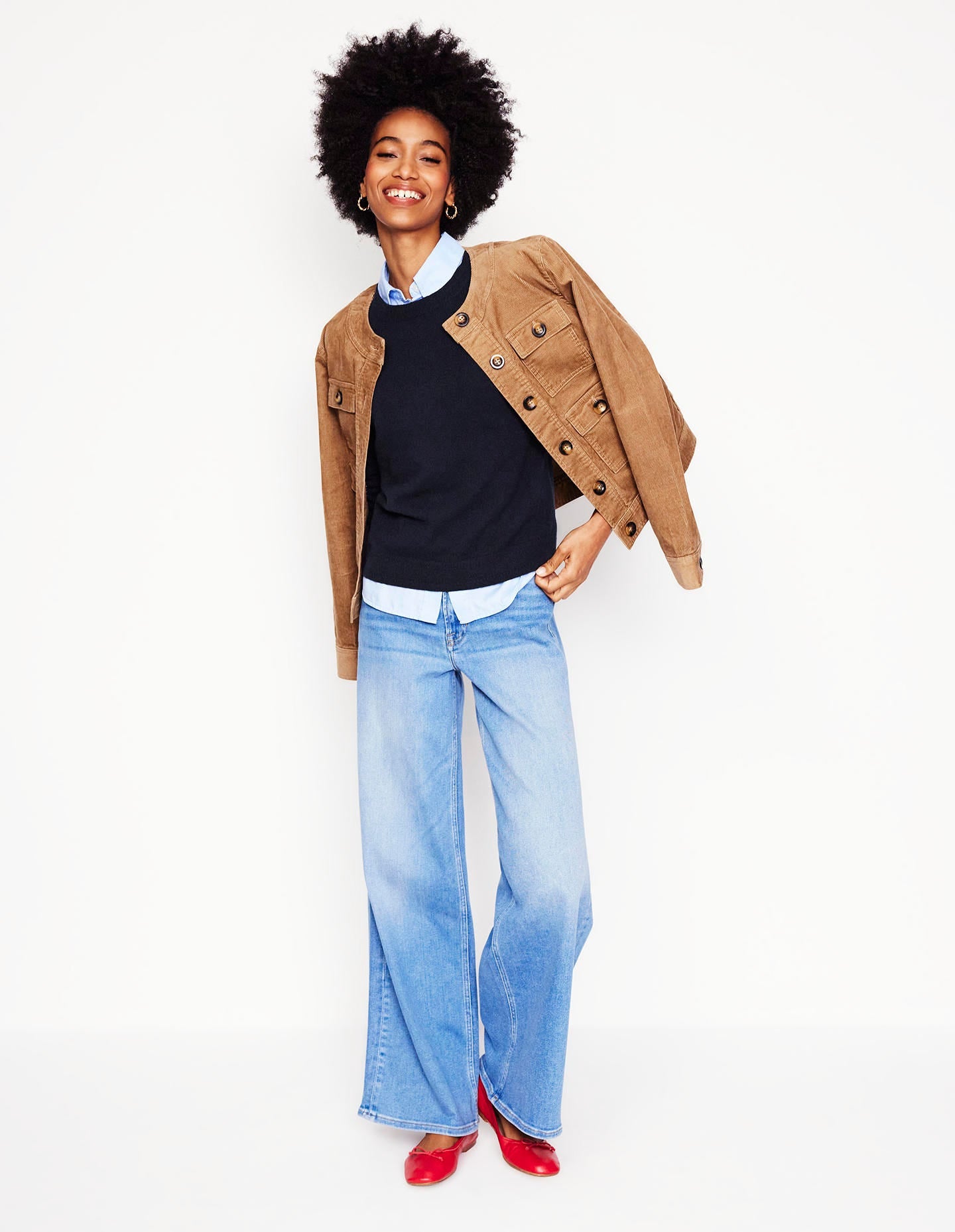 Eva Cashmere Crew Neck Sweater-Navy - Image 5