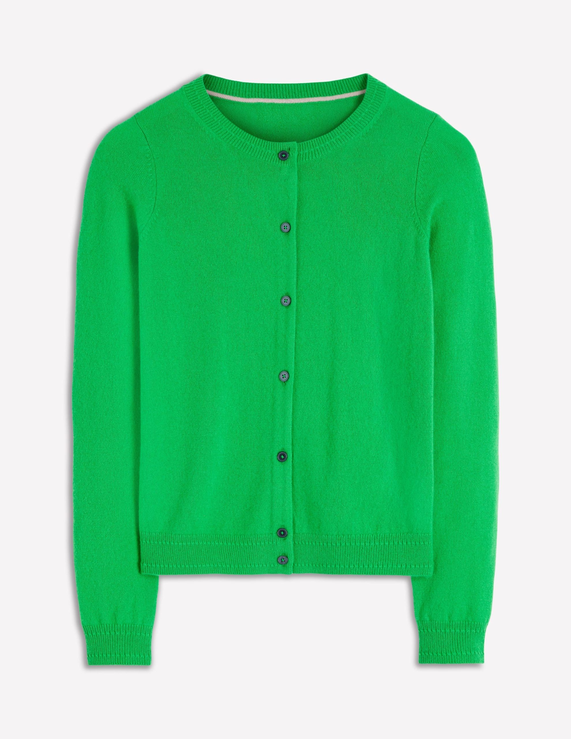 Eva Cashmere Crew Cardigan-Sapling Green - Image 5