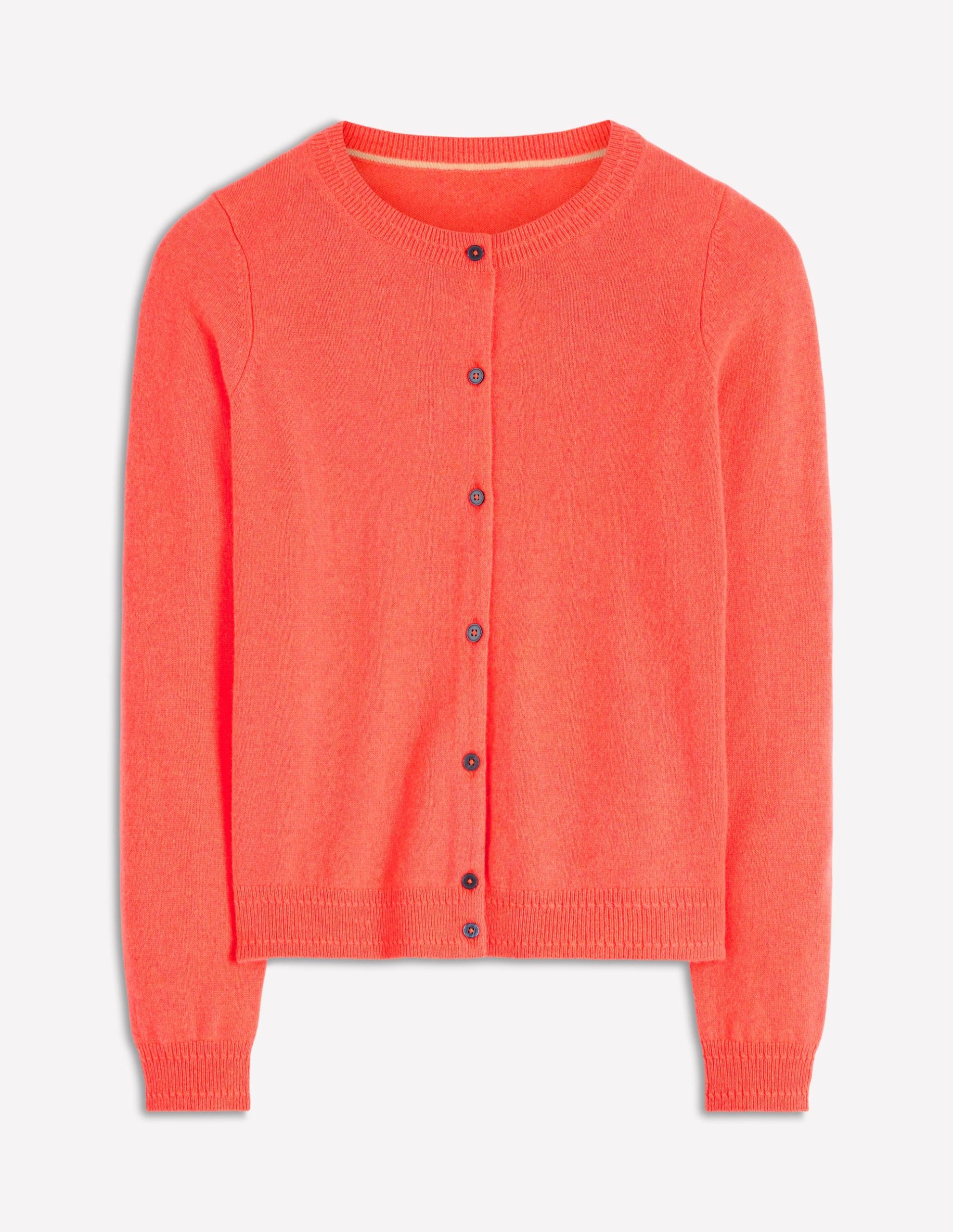 Eva Cashmere Crew Cardigan-Fiery Orange Melange - Image 6