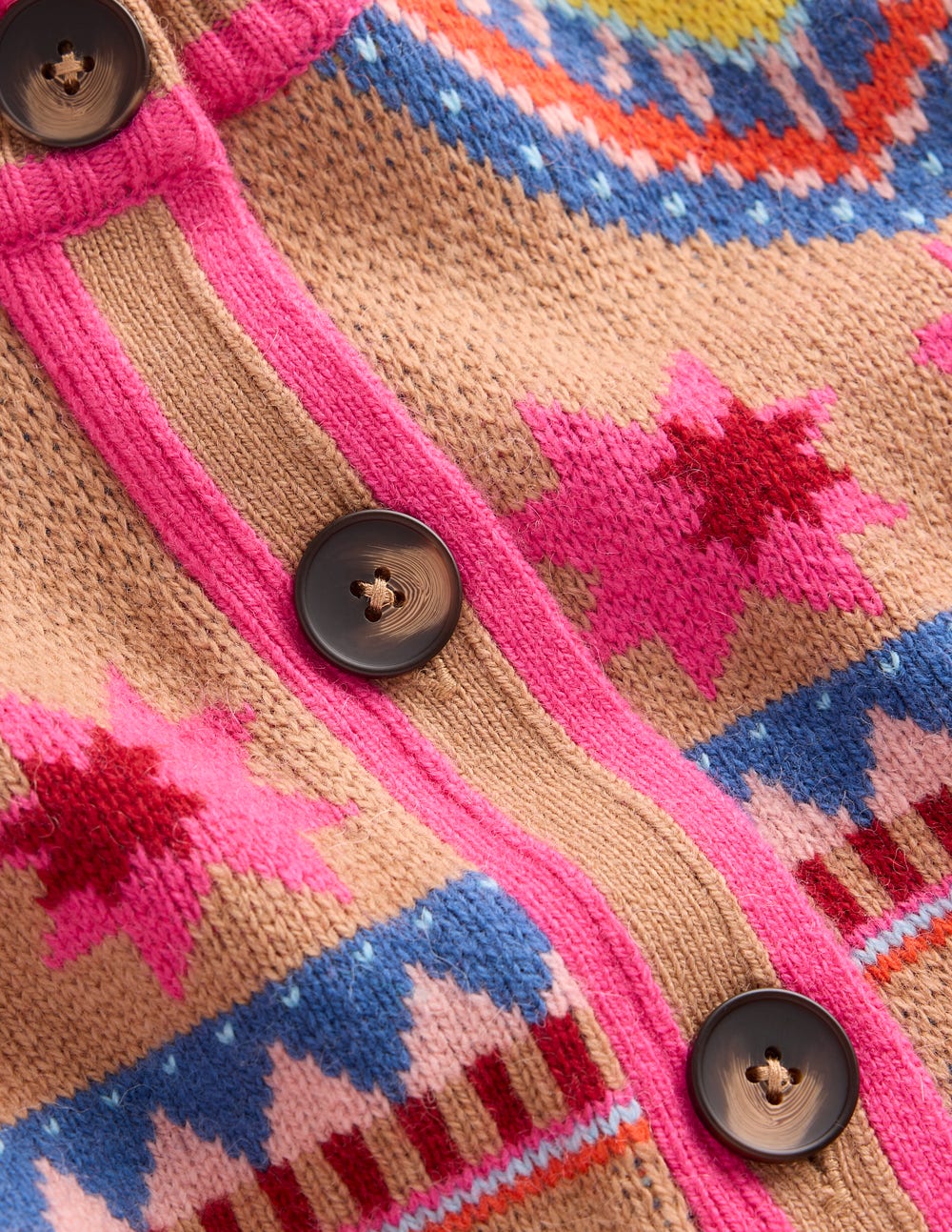 Abi Jacquard Cardigan-Camel Melange. Hearts - Image 6